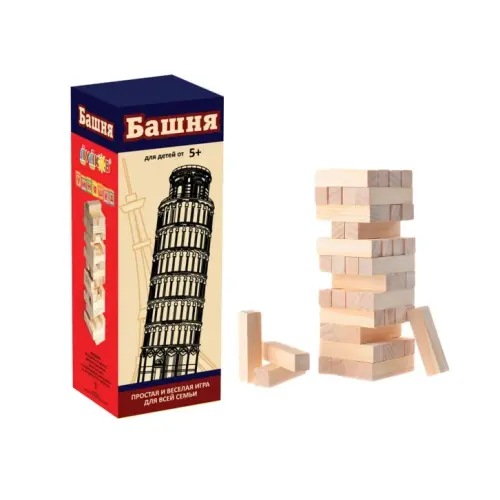 Настольная игра "Башня", 44 бруска