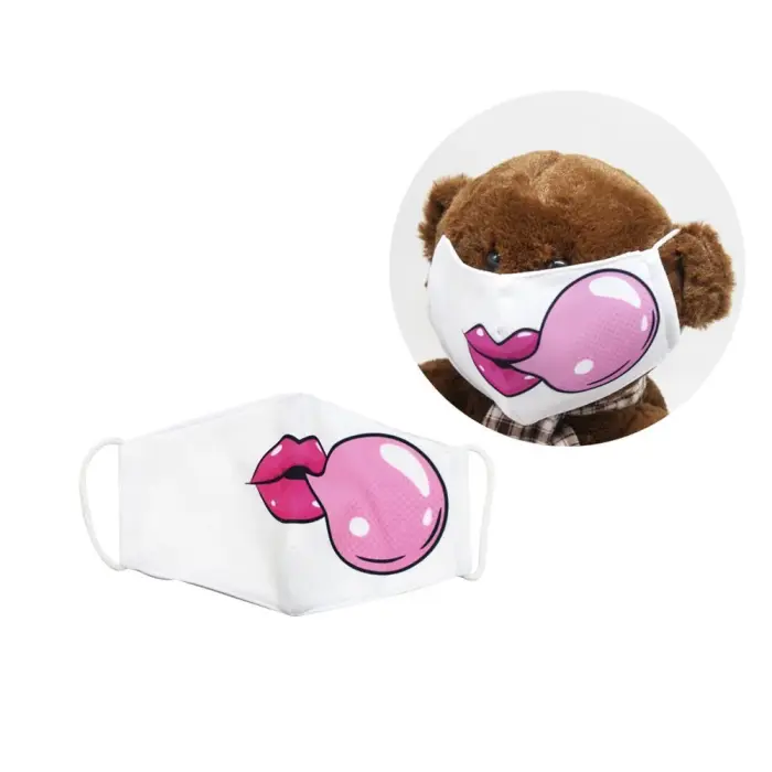 Многоразовая 4-х слойная защитная маска "Bubble Gum" размер 3, 7-14 лет (белый)