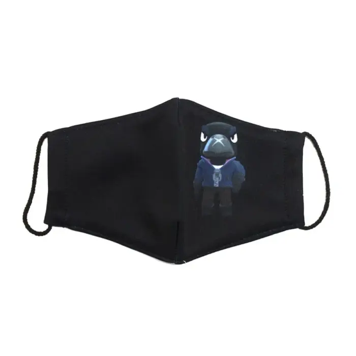 Многоразовая 4-х слойная защитная маска "BRAWL STARS Ворон" размер 3, 7-14 лет