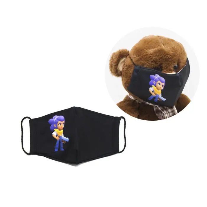 Многоразовая 4-х слойная защитная маска "BRAWL STARS Шелли " размер 3, 7-14 лет
