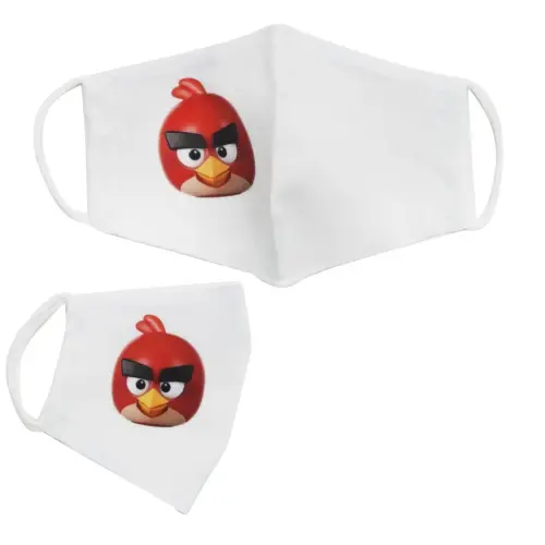 Многоразовая 4-х слойная защитная маска "Angry birds Ред" размер 3, 7-14 лет