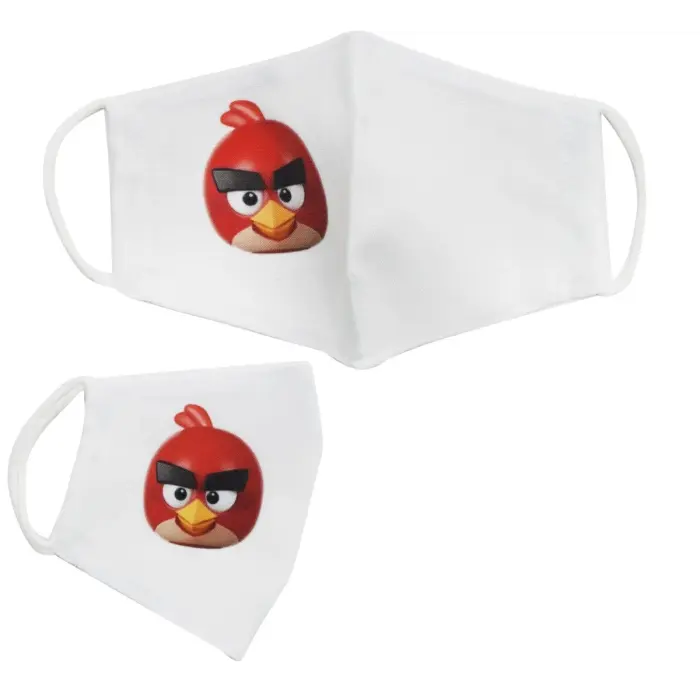 Многоразовая 4-х слойная защитная маска "Angry birds Ред" размер 3, 7-14 лет