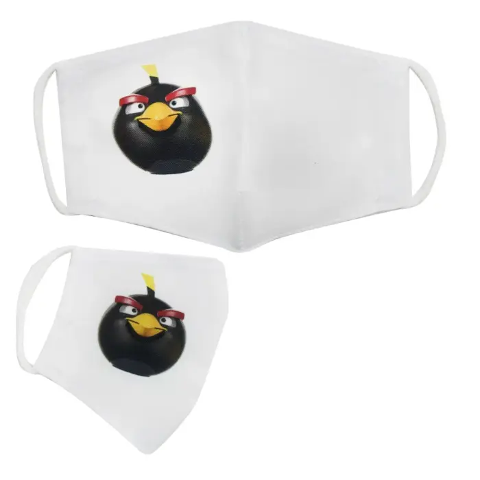 Багаторазова 4-х шарова захисна маска "Angry birds Бомб" розмір 3, 7-14 років