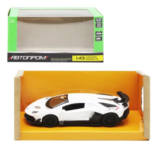 Машинка металева "Lamborghini Aventador SVJ", біла