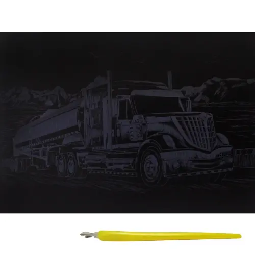 Уцінка. Гравюра А4 "Silver Metallic", "Грузовик" Відсутня ручка