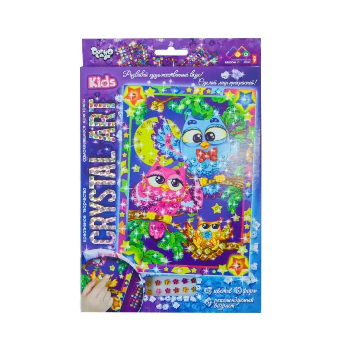 Уценка. Набор креативного творчества "CRYSTAL ART KIDS: Совы" - повреждена упаковка