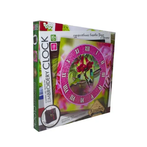 Уценка. Набор для творчества "Embroidery clock", "Колибри" - Повреждена упаковка