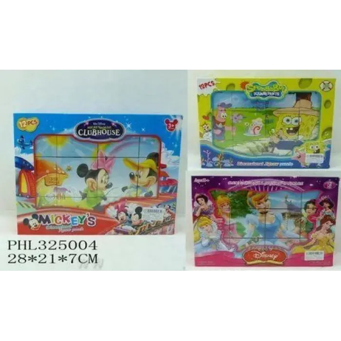 Уцінка. Кубики "Mickey Mouse" / "Sponge Bob" / "Принцеси" - Пошкоджена упаковка