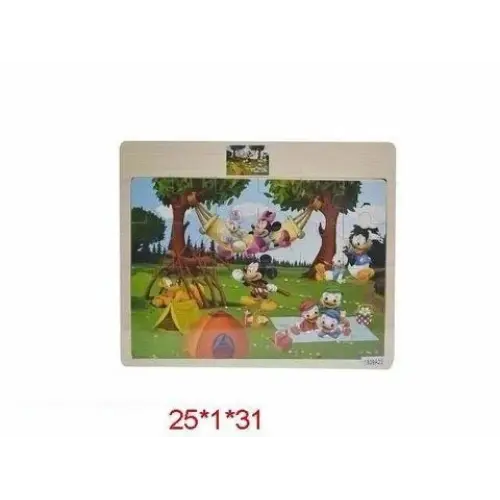 Уценка. Пазлы деревянные "Микки Маус", в п/э 25х1х31 /100/ - Не товарный вид