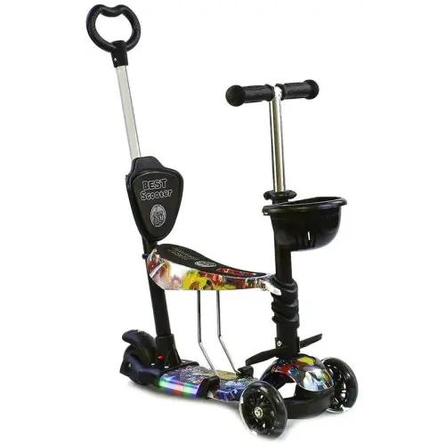 Уцінка. Дитячий самокат 5 в 1 "Best Scooter" - Немає фіксатора для керма та не вистачає ручки з палкою