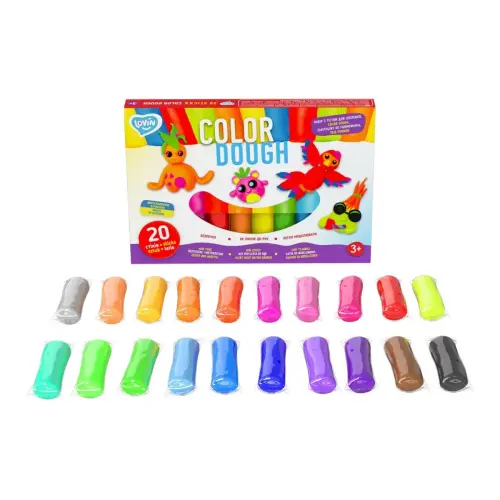 Набор для лепки с тестом "Lovin Color Dough", 20 стиков