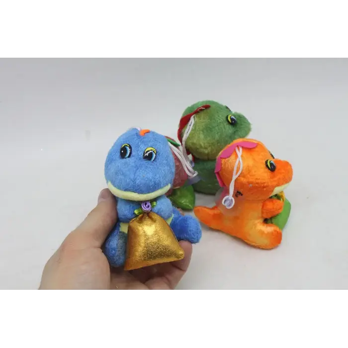 Мягкая игрушка "Дракон с мешочком", коричневый (9 см)