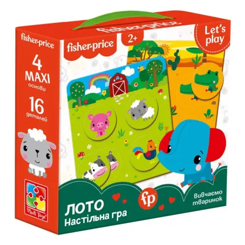 Настольная игра "Лото. Изучаем животных" (укр)