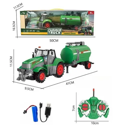 Уценка. Трактор на радиоуправлении "Farmer Truck", с цистерной треснута слюда