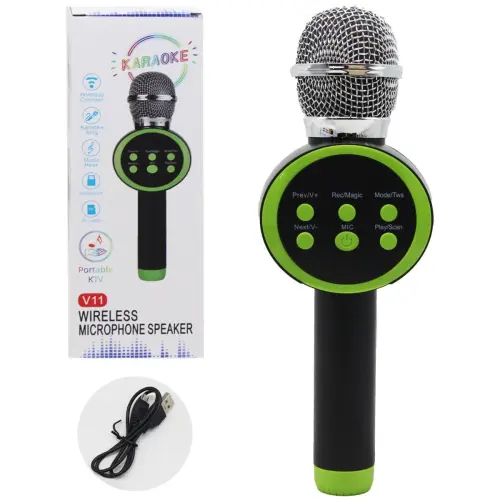 Уцінка. Мікрофон бездротовий "Wireless Microphone", зелений - Не працює електроніка