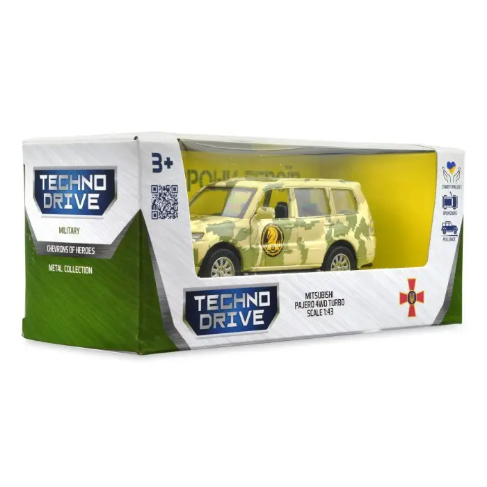 Машинка металева із серії "Шеврони Героїв" - Mitsubishi Pajero 4WD Turbo - "47 ОМБр"
