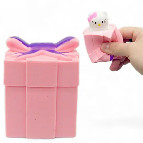 Уценка. Игрушка-антистресс "Hello Kitty в подарке" (розовый) порван