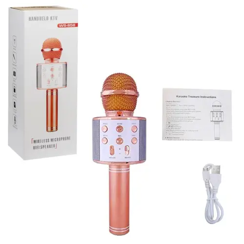 Уцінка. Бездротовий мікрофон С 48340 (50) 4 кольори, караоке, bluetooth, USB, колонка, в коробці Мікорофон не працює