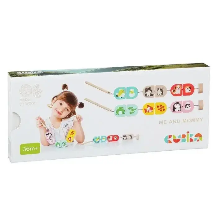 Силянки "Моя сімя"/Wooden lacing toy set "Me and mommy"