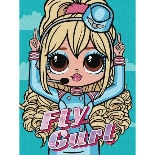Картина за номерами з фарбами металік "L.O.L. Surprise! O.M.G. World Travel. Fly Gurl" 30х40 см