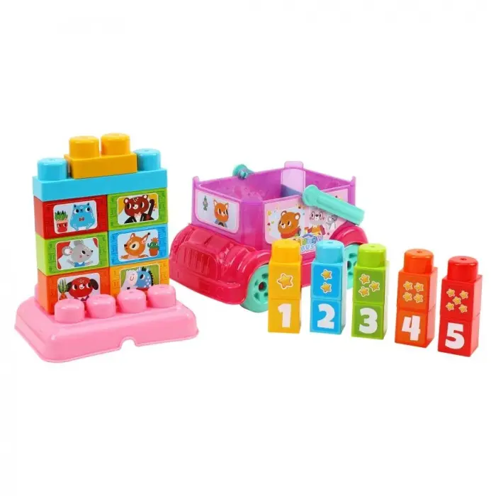 Игрушка "Автобус-конструктор", розовый