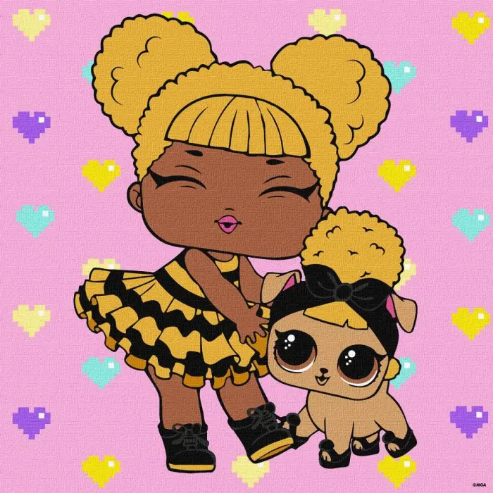 Картина по номерам "L. O. L. Surprise! TroopSurprise Queen Bee With Queen Pup" 40х40 см