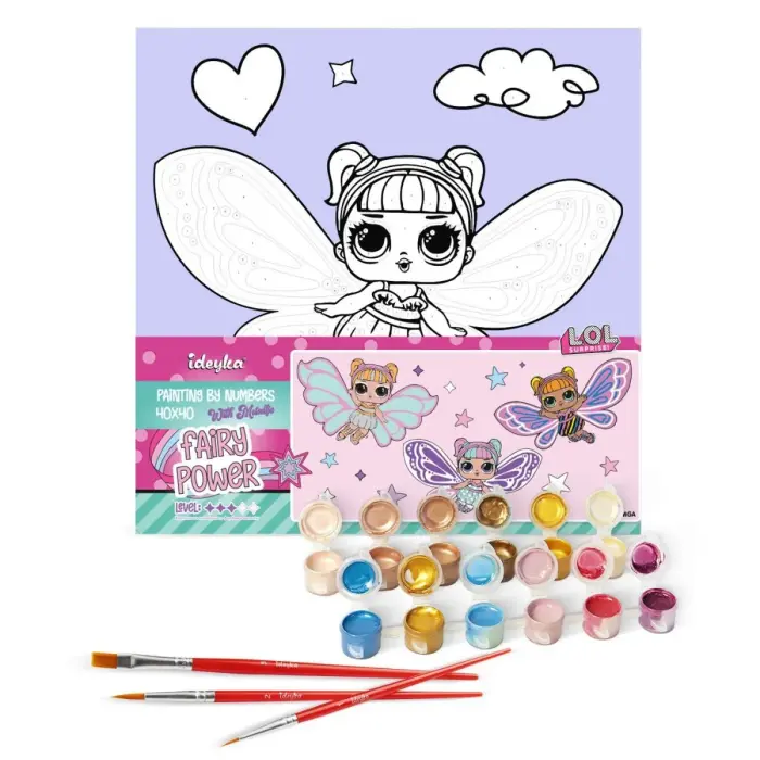 Картина за номерами з фарбами металік "L.O.L. Surprise! O.M.G. Fairies Sweetiefly" 40х40 см