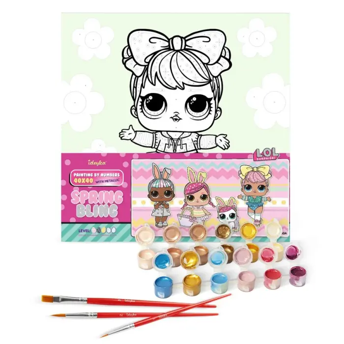 Картина за номерами з фарбами металік "L.O.L. Surprise! Spring Bling Dawn" 40х40 см