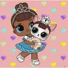 Картина по номерам с красками металлик "L.O.L. Surprise! TroopSurprise Miss Baby With Miss Puppy" 40х40 см