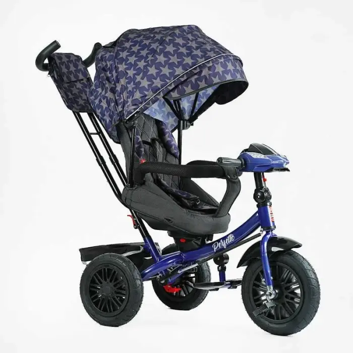 Велосипед 3-х колісний "BestTrike Perfetto" (поворотне сидіння, колеса гумові надувні, кошик, фара музична, USB, Bluetooth)