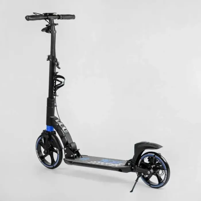 Самокат двоколісний "Best Scooter" (ФАРА, переднє колесо PU 230 мм, заднє колесо 200мм, 2 амортизатори, дискове гальмо, затискач керма)