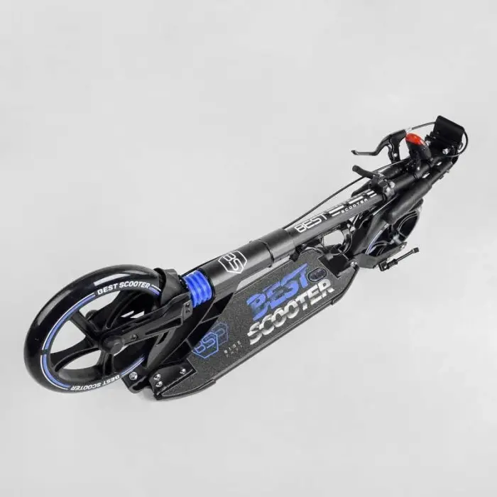 Самокат двоколісний "Best Scooter" (ФАРА, переднє колесо PU 230 мм, заднє колесо 200мм, 2 амортизатори, дискове гальмо, затискач керма)