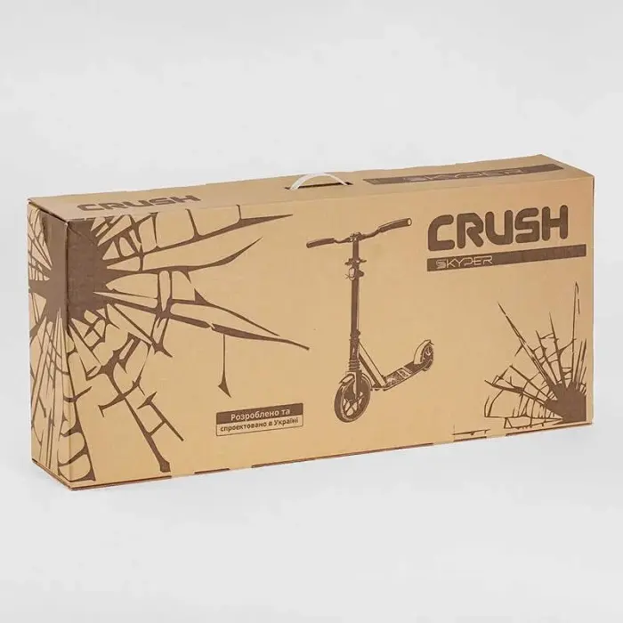 Самокат алюмінієвий "Skyper Crush" (колеса PU, ФАРА, затискач керма, d передніх коліс - 230 мм, d задніх коліс 200 мм, 1 амортизатор передній)