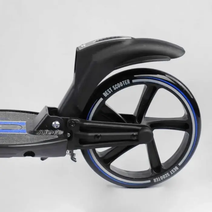 Самокат двухколесный "Best Scooter" (ФАРА, колеса PU 200мм, 2 амортизатора, зажим руля, ручной тормоз, в коробке)