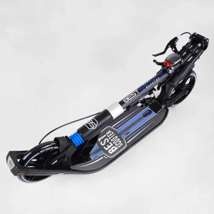 Самокат двухколесный "Best Scooter" (ФАРА, колеса PU 200мм, 2 амортизатора, зажим руля, ручной тормоз, в коробке)