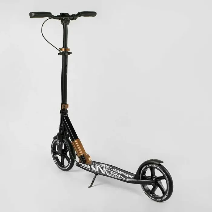Самокат алюмінієвий "Best Scooter" (колеса PU, ФАРА, затискач керма, d передніх коліс - 230 мм, d задніх коліс 200мм, 1 амортизатор передній)
