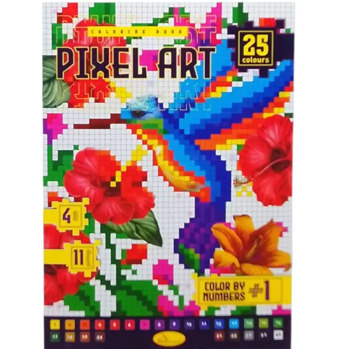 Пиксельная раскраска "PIXEL ART - Колибри"