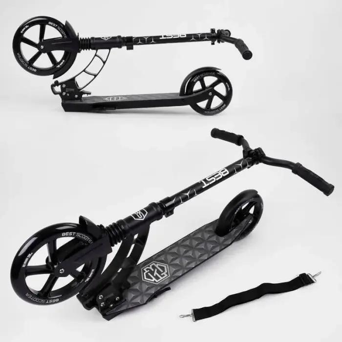 Самокат двоколісний "Best Scooter" (колеса PU, d переднього колеса - 23 см, d заднього колеса - 18 см, 1 амортизатор)