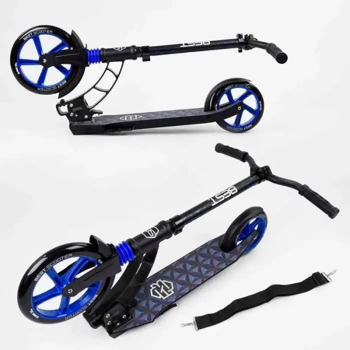 Самокат двухколесный "Best Scooter" (колеса PU, d переднего колеса – 23 см, d заднего колеса – 18 см, 1 амортизатор передний)