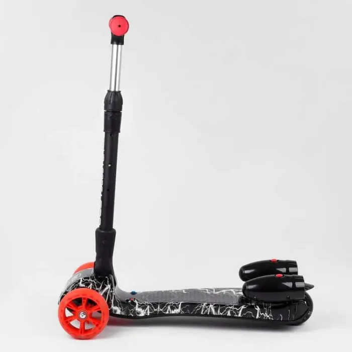 Самокат "Best Scooter. MAXI" (с парогенератором, МУЗЫКА, ДЫМ, ТУРБИНЫ, пластмассовый, колеса PU 120х40мм, складной алюминиевый руль, в коробке