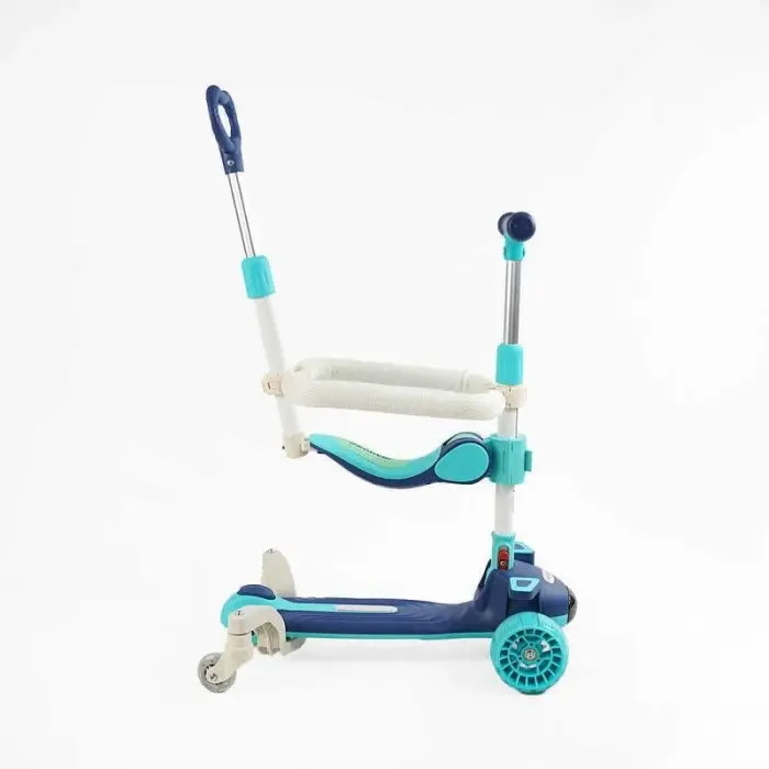 Самокат 5в1 "Skyper" (колеса PU 125х40 мм со светом, музыка и подсветка платформы, с ДОП. КОЛЕСАМИ, защитный бампер, в коробке)