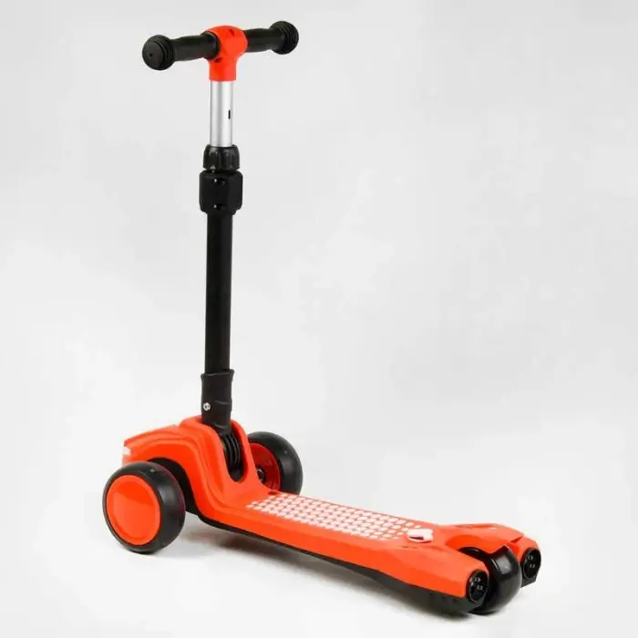 Самокат триколісний LT-12857 Best Scooter з парогенератором складне кермо, ЗВУК МАШИНИ, ДИМ, СВІТЛО, пластмасовий, колеса PU 120х35мм, в коробці