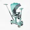 Самокат 5в1 Skyper(4) колеса PU125х40мм со светом, с капюшоном, поворотное сиденье, с ДОП. КОЛЕСАМИ, защитный бампер, в коробке