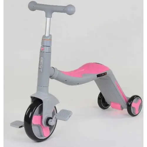 Самокат 3в1 (1) Best Scooter, самокат-велобіг-велосипед, світло, 8 мелодій, колеса PU, переднє колесо d = 20см, задні d = 11см
