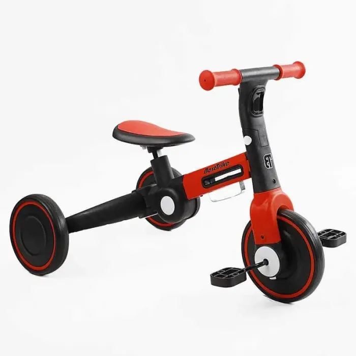 Велосипед 3-х колісний BS-45459 Best Trike (1) колеса EVA переднє 8’’, заднє 6’’, нейлонова рама, трансформується у велобіг, підсвічування, в коробці