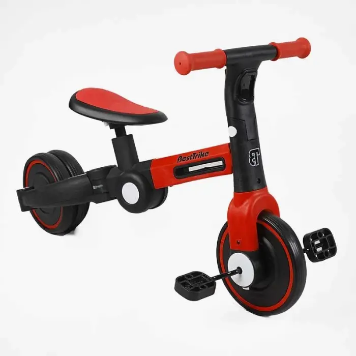 Велосипед 3-х колісний BS-45459 Best Trike (1) колеса EVA переднє 8’’, заднє 6’’, нейлонова рама, трансформується у велобіг, підсвічування, в коробці
