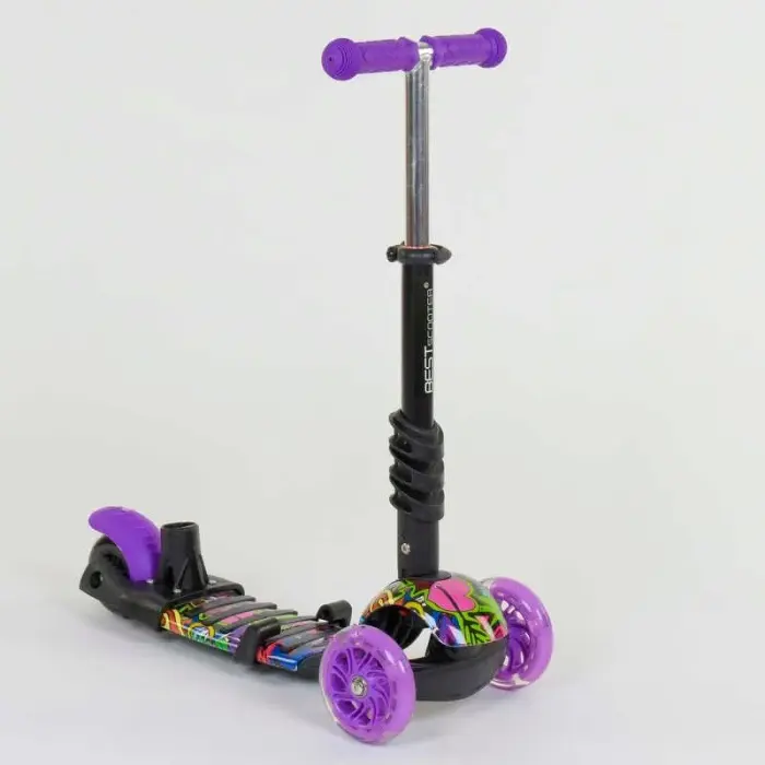 Самокат 5в1 13400 (1) Best Scooter, АБСТРАКЦІЯ, PU колеса, ПІДСВІЧУВАННЯ КОЛІС, в коробці