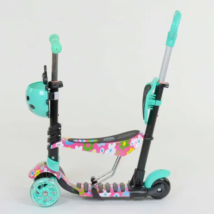 Самокат 5в1 43702 (1) Best Scooter, АБСТРАКЦІЯ, PU колеса, ПІДСВІТКА КОЛІС, в коробці