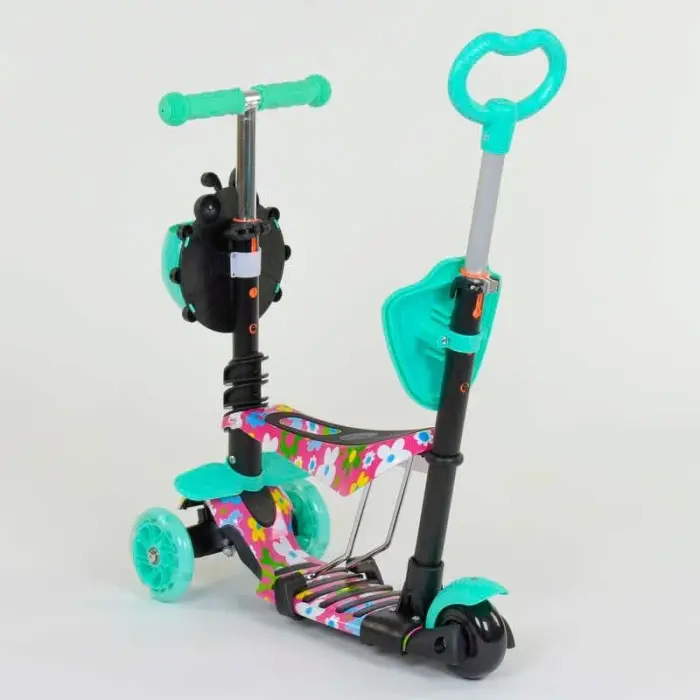 Самокат 5в1 43702 (1) Best Scooter, АБСТРАКЦІЯ, PU колеса, ПІДСВІТКА КОЛІС, в коробці