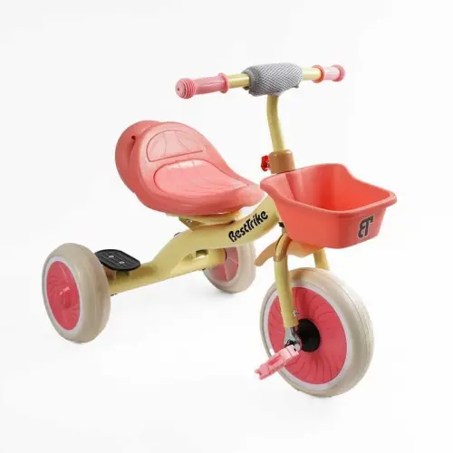 Велосипед 3-х колісний BS-41363 Best Trike (1) колеса EVA переднє 10’’, заднє 8’’, сталева рама, УКР.ОЗВУЧУВАННЯ, світло, кошик, в коробці